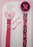 Hot Pink Butterfly Ribbon Pacifier Clip by Crystal Dream