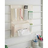 突っ張りシステムデスクパーテーション専用収納ポケット　ティッシュ＆小物収納タイプ　【システムデスクシリーズ】ホワイト色