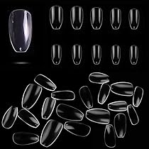 Amazon | ネイルチップ 透明な偽の爪 500PCS クリア ロング スクエア型