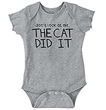BriscoブランドCat Did It Funny Blameゲーム動物ペット新生児Cute Baby Onesieボディスーツ カラー: グレー