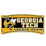 Georgia Techイエロージャケット公式NCAA 8 " x 18 "ロッカー部屋壁Sign 8 x 18.75 by WinCraft 543912