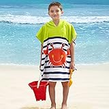 Kids Hooded red Crab Beach Bath Towel 48 x 24 by BBB