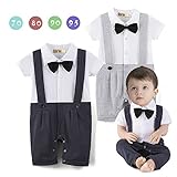S'M(エスエム)　ベビー服..男児フォーマルロンパース男の子サロペット紳士風洋服　半袖　　イベント　70cm~95cm … (70, ブラック)