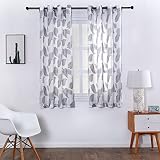 1パネルgommets Top Sheer Curtains 52"x63" グレー DKCS-DSY-GREY-1X52X63