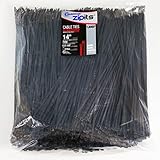 Cambridge ZipIts 1000 pcs- 14 " 75ポンド引張強度、標準Dutyナイロンケーブルタイ、UVブラック契約者パック