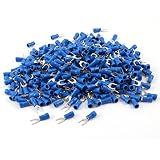 uxcell 端子　コネクタ　500個　SV1.25-4 AWG 22-16　ブループレ　絶縁　フォーク