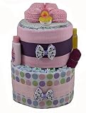 Sunshine Gift Baskets - Pink Diaper Cake Gift Set with Pink Booties by Sunshine Gift Baskets
