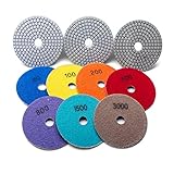 大理石用ダイヤモンド研磨パッド 100mm 7枚セット ポリッシャー用　湿式 マジックパッド(50＃ 100＃ 200＃ 400＃ 800＃ 1500＃ 3000＃)