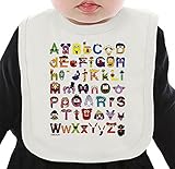 Sesame Street Alphabet ネクタイを有する有機ビブ Medium