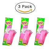 3M Scotch Brite Antibacterial Rubber Gloves with Hook Large 3 Pairs for Antieczema 抗湿疹用3Mスコッチブライト抗菌ゴ