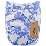 iZiv新生児1厚いおむつ付きオーガニック幼児防水/調整/再利用可能/洗えるポケット布おむつのフィット赤ちゃん0.5-3歳（シール）