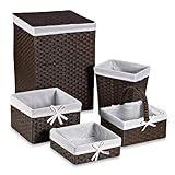 Redmon 5-Piece Hamper Set with White Liners in Espresso by Redmon [並行輸入品]