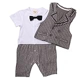 dizoon（ディゾン）ベビー キッズ 子供服 フォーマル 男の子 カバーオール ロンパース セレモニー 結婚式 誕生日 70 80 90 95cm (90cm, グレイ)