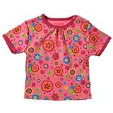 デンマークの子供服ブランドＦＩＸＯＮＩ 綿１００％ アジアンテイストフラワー半袖Ｔシャツ ピンク 62ｃｍ