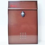 郵便ポスト 郵便受け メールボックス壁掛けブラウン色 プレミアムステンレスポストpm132