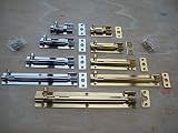 IRONMONGERY Worldâ ®ソリッド真鍮Cranked Neckedスライドドア食器棚ボルトラッチロックで5サイズ( 3インチ/ 75 mmポリッシュクローム/シルバー) by ironm
