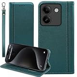 Xiaomi POCO M7 Pro 5G ケース 手帳型 シャオミ POCO M7 Pro 5G 通用 SIMフリー POCOM7Pro5G ストラップケース pocom7pro 5g 手帳カバー pocom7 pro 5g カバー ストラップ付きケース 耐衝撃 手帳 適用 Cobeimisr CASE マグネット ストラップ スマホケース ダーク グリーン