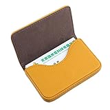 POTOJP 名刺入れ 2way PU カードケース ボックスホルダー 薄い 軽量 便利 メンズ＆レディース 兼用 (イエロー)