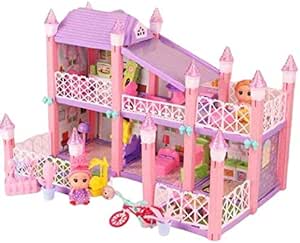 子供 おもちゃ 女の子 ドールハウス プリンセス お城 人形の家 ミニチュア ハウス コレクション 豪華 大きなお家 かわいい おうち時間 おうち遊び おままごと 子供 おもちゃ 女の子 ドールハウス 5部屋 離れ 屋内遊具 おもちゃ Amazon