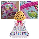 Shopkins Kids 6 Piece Full Bedding Set - Reversible Comforter, Sheet Set with 2 Reversible Pillowcas