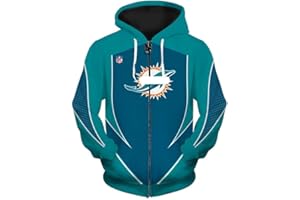 NFL メンズ パーカー ジッパー スウェットトップス マイアミ・ドルフィンズ トレーニングジャージ ラグビーファン長袖のスポーツジャケット春秋冬服