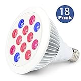 【18個セット】植物育成用LEDランプ GUNA 36W LED植物育成ライト 水耕栽培ランプ 室内用 プラントライト 園芸 室内栽培ランプ 三つの波長 (660nm/630nm/460nm)　低消費