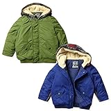 (グリーン/95cm)ベビー服 男の子 アウター フルジップ ジャケット LITTLE BEAR CLUB リトルベアークラブ 中綿 ネイティブ柄切替 フード付 ボア切替 男児 ベビー