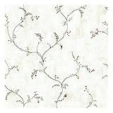 York Wallcoverings CB5650 Hearts Crafts III Small Vine with Berries Wallpaper, White [並行輸入品]