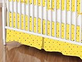 SheetWorld - MINI Crib Skirt (24 x 39) - Primary Colorful Pindots Yellow Woven - Made In USA by shee