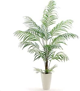 Amazon 光触媒 観葉植物 フェイクグリーン 造花 グリーン 人気 緑 初心者 空気清浄 おしゃれ 銀 大きめ 観葉樹 コンフォート アレカヤシ 16枝 150 160cm スマートポット Chic8 組立式 No 人工観葉植物 オンライン通販