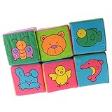 【ノーブランド品】布製　6枚　ガラガラ　ビルディングブロック　知育玩具　柔らか　贈り物