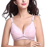 Nice Days（ナイス　ディズ）　マタニティ 授乳 ブラ 　フロントオープン ブラジャー　ビッグヤード　レース　ノンワイヤー (95C, ピンク)
