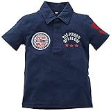 西松屋 [EFD] スラブワッペン英字ポロシャツ 【100cm・110cm・120cm・130cm・140cm】　130　ブルー