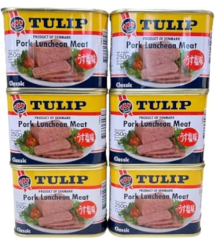 Amazon.co.jp: Tulip Pork Luncheon Meat 340g 24 Cans + Uchinaa Mun