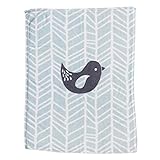 Lolli Living Printed Plush Blanket ・?・ Grey Bird ・?・ Ultra Soft Plush Blanket, Keeps Baby Warm And C