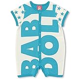 BABYDOLL（ベビードール） BIGロゴ星柄半袖ロンパース 子供服 ベビー 80cm ターコイズブルー