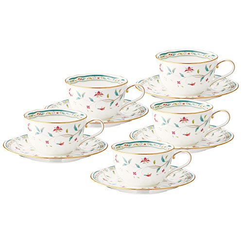 Noritake ノリタケ カップ & ソーサー セット ( コーヒー ティー 兼用) 220cc 花更紗  5客  ボーンチャイナ F59387A/4409