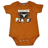 NCAAテキサスLonghorns Wild Horse Rookie Player幼児ボディスーツクリーパー 0-3 Months