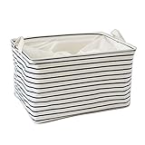 YIUSWOY 収納ボックス おもちゃ箱 小物入れ スマホ収納 本 化粧品 多機能 雑貨整理 小物収納 綿 リサイクル 丈夫 便利 (横縞)