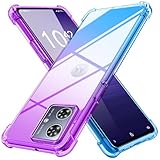 Moto G64 5G 用 ケース Moto G64y 5G 用 ケース クリア 薄型 グラデーション色 ケース 軽量 tpu 耐衝撃 スマホケース 透明 米軍MIL規格取得 おしゃれ 黄変防止防塵一体型 人気 モトローラ モト G64 5G 用 携帯カバー パープルブルー MD-SXJB-68-02