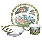 Wild Wings Children's 5-Piece Melamine Tableware Set Featuring Deer by R&D Enterprises/Motorhead Pro