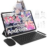 【2026最新タブレット 13インチ 120Hz 】OSCAL PAD200 Android16 タブレット 24GB RAM+256GB ROM+2TB 拡張 8300mAh（18W) 4G LTE SIMフリー+Gemini AI & Doke5.0  1920×1200解像度+ Widevin