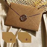 NOELAMOUR 洋2封筒 おしゃれ 20枚 シーリングシール付 可愛い 状袋 リネン紙 亜麻 洋形2号 招待状 挨拶状封筒 (ブラウン)