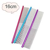 (Blue) - Creazy 16cm Pet Comb Professional Steel Grooming Comb Cleaning Brush (Blue)