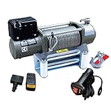 強力電動ウインチ Max5443kg DC24V 無線リモコン付き ホイスト 引き上げ機 電動ウィンチ