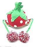 BETONG SAKAI- Baby Boys Girls Infant Fruit Strawberry Knit Crochet Hoot Hat Cap Ear Flap Warm