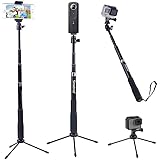 Smatree 【合金製多機能アルミ自撮り棒 三脚 スタンド付き】 GoPro Hero11/10/ 9/8/7等、DJI Osmo Action3/2、Crosstour ，AKASO、Insta360 GO 2/ONE X2、Apexcam X6