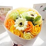 【緊急値下げ】BIO newガーベラブーケ フレグランスソープフラワーを贅沢に使用 クリアバック・ギフトボックス付でお祝いやお見舞い、ギフトにぴったり。 (ニューオレンジ)