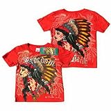 (エド・ハーディー)ED HARDY 半袖T Tシャツ トップス / 赤 エドハーディー 0050 5IG528DIN インデアン 6-9カ月 [並行輸入品]