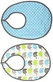 Bacati Elephants Bibs Set, Aqua/Lime/Grey by Bacati